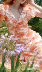 Ruffle Sleeved VOILE Maxi Dress In Pink